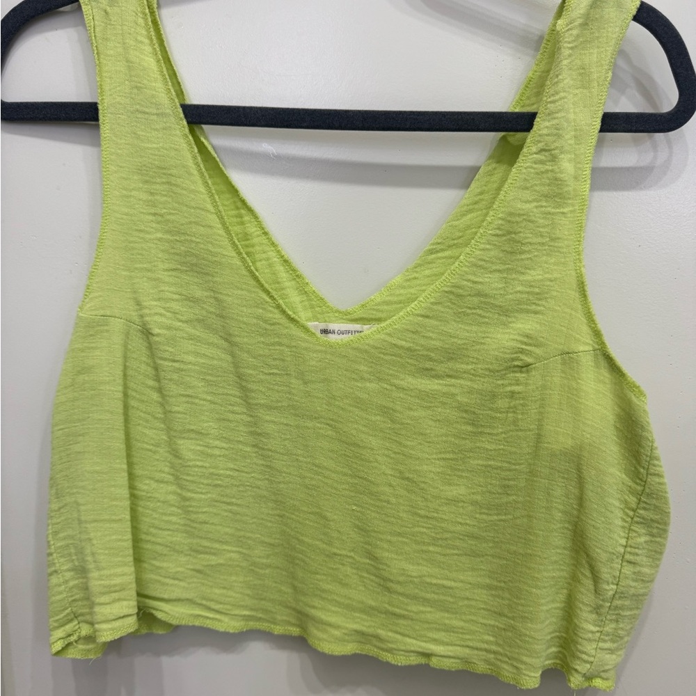 Lime Green Sleeveless Crop Top